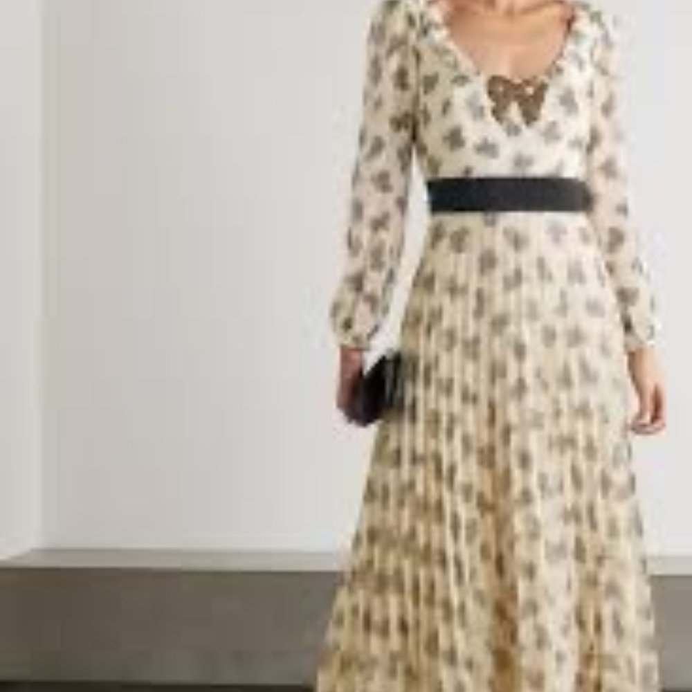 Saloni Denise Silk Bow Dress